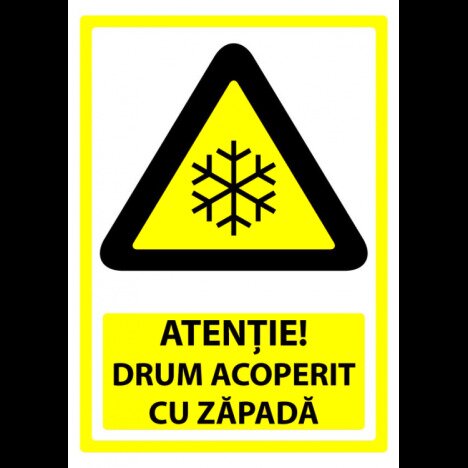 Semn pentru drum acoperit cu zapada